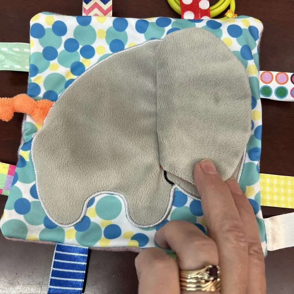 TaGgies Baby‎ Lovie Security Multicolor Ribbons Flat Blanket Elephant Teether